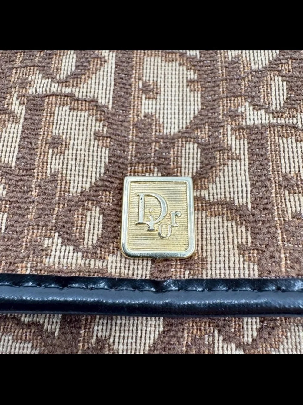 Dior Brown Monogram Jacquard wallet with Gold Accent